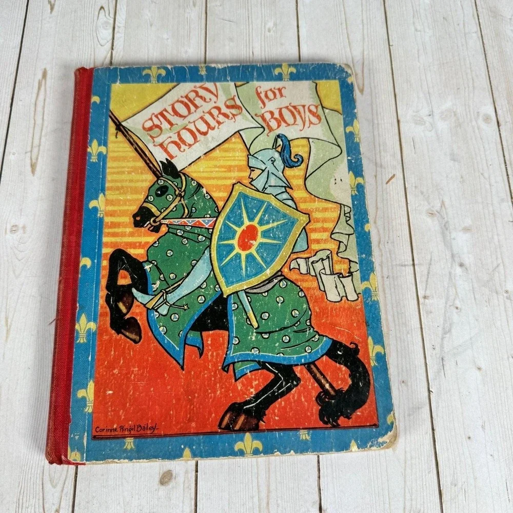 Story Hours for Boys 1923 Saalfield Publishing Vtg Children's Book Illustrated